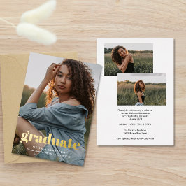 Invitación Con Relieve Metalizado Superposición de tipografía en oro para fotos de g