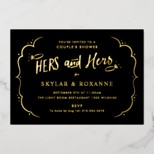 Invitación Con Relieve Metalizado Sus parejas gay duchan el oro