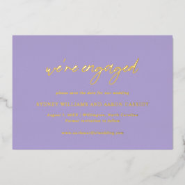 Invitación Con Relieve Metalizado Sydney Lavender Moderno Aviso de Boda