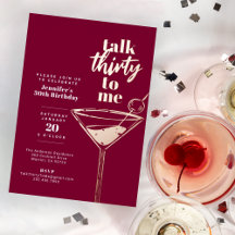 Talk Thirty To Me Fiesta De Cócteles De Cumpleaños