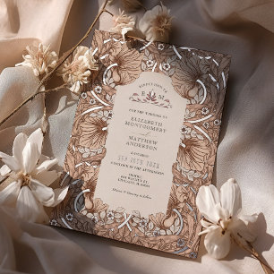 Invitación Con Relieve Metalizado Terracota de plata vintage Pimpernel Morris