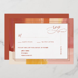 Invitación Con Relieve Metalizado Terracotta Sunrise | Confirmación de Boda