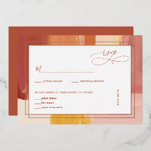 Invitación Con Relieve Metalizado Terracotta Sunrise   Confirmación de Boda