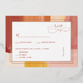 Invitación Con Relieve Metalizado Terracotta Sunrise | RSVP de boda