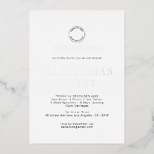Invitación Con Relieve Metalizado Texto Corporativo Moderno Fiesta de Navidad Lujo R