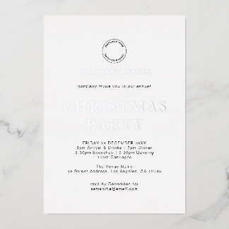 Invitación Con Relieve Metalizado Texto Corporativo Moderno Fiesta de Navidad Lujo R
