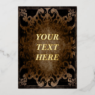 Invitación Con Relieve Metalizado Textura de pergamino de grunge templado