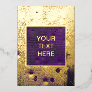 Invitación Con Relieve Metalizado Textura futurista de Cyberpunk Grunge