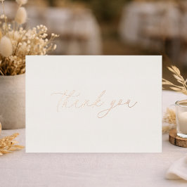 Invitación Con Relieve Metalizado Thank You Wedding Card | Real Gold Foil