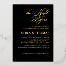 Invitación Con Relieve Metalizado The Night Before Rehearsal Dinner Invite Black