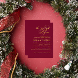 Invitación Con Relieve Metalizado The Night Before Rehearsal Dinner Invite Burgundy