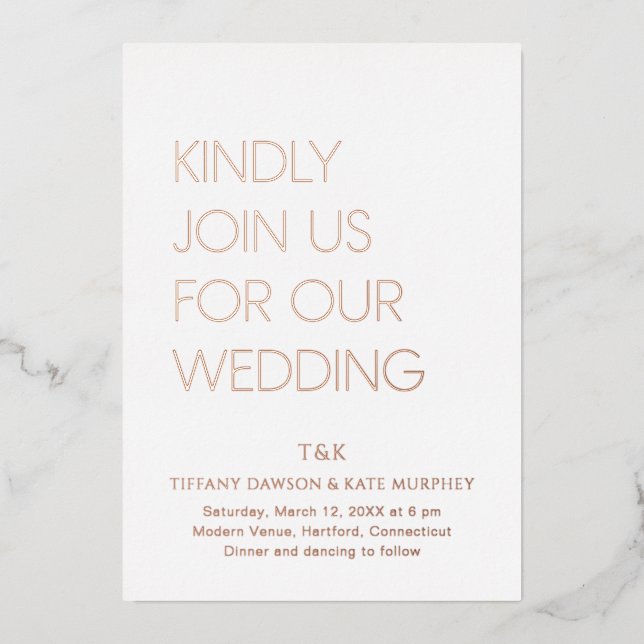 Invitación Con Relieve Metalizado Tiffany Negrita Boda moderno (Anverso)