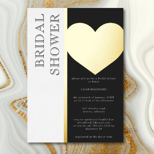 Invitación Con Relieve Metalizado Típica lluvia de boda negra blanca moderna