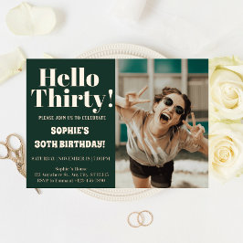 Invitación Con Relieve Metalizado Tipografía audaz Fiesta fotográfico moderno 30 cum