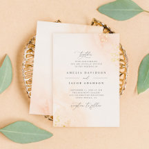 Tipografía Chic Rosa Desmayado Acuarela Boda