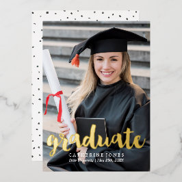 Invitación Con Relieve Metalizado Tipografía de graduación de letras a mano de moda