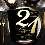 Invitación Con Relieve Metalizado Tipografía minimalista 21 Fiesta de cumpleaños núm<br><div class="desc">Sencilla,  minimalista,  elegante y elegante,  esta tipografía "21" de 21ª Invitación de Cumpleaños seguramente satisfará a los más exigentes. Para el fiesta del año,  no hay mejor manera de decir "¡Celebremos!"</div>