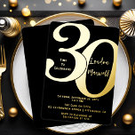 Invitación Con Relieve Metalizado Tipografía minimalista 30 30 Fiesta de cumpleaños<br><div class="desc">Sencilla,  minimalista,  elegante y elegante,  esta tipografía "30" de 30 años de invitación seguramente satisfará a los más exigentes. Para el fiesta del año,  no hay mejor manera de decir "¡Celebremos!"</div>