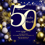 Invitación Con Relieve Metalizado Tipografía minimalista 50 50ª fiesta de cumpleaños<br><div class="desc">Sencilla,  minimalista y tan elegante y elegante,  esta tipografía "50" 50th Birthday Invitation seguramente satisfará a los más exigentes. Para el fiesta del año,  no hay mejor manera de decir "¡Celebremos!"</div>