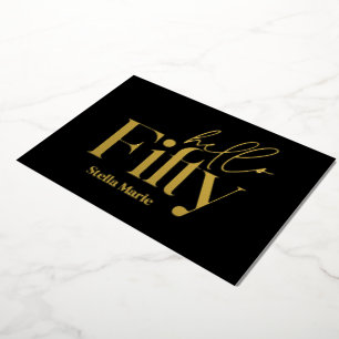 Invitación Con Relieve Metalizado Tipografía minimalista moderna simple cumpleaños 5