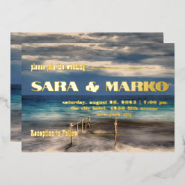 Invitación Con Relieve Metalizado Tipografía moderna | BODA MINIMALISTA