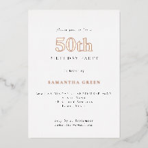 Tipografía simple 50 cumpleaños Rosa de oro