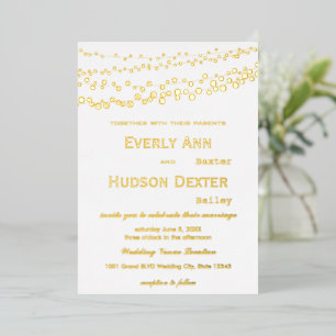 Invitación Con Relieve Metalizado Tipografía simple moderna plateada Galaxy Boda