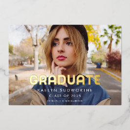 Invitación Con Relieve Metalizado Tipografía vintage de los años 80. Foto fiesta de 