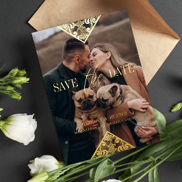 Invitación Con Relieve Metalizado Tirpografía caprichosa del efecto de boho de los d