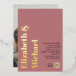 Invitación Con Relieve Metalizado Todo en 1 RELIEVE METALIZADO DORADO REAL Foto rosa