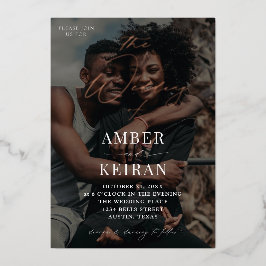 Invitación Con Relieve Metalizado Tonos- Boda de Fotos