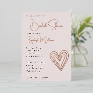 Invitación Con Relieve Metalizado Torta Nupcial de Corazón Estratificado Romántico R