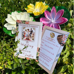Invitación Con Relieve Metalizado Tradición de Ancestros en Bodas Afroamericanas