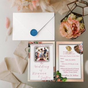 Invitación Con Relieve Metalizado Tradición de antepasado de Boda afroamericano