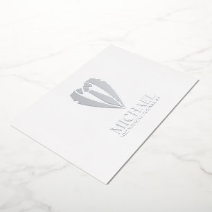 Invitación Con Relieve Metalizado Traje de boda plateado y corbata Propuesta de padr