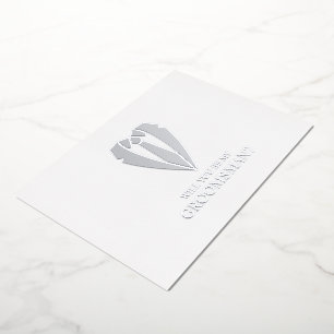 Invitación Con Relieve Metalizado Traje de bodas plateado y corbata Propuesta de pad