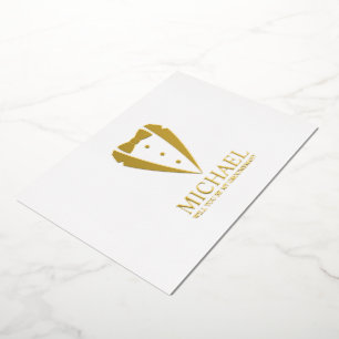Invitación Con Relieve Metalizado Traje de Esmoquin Dorado Personalizado Propuesta p