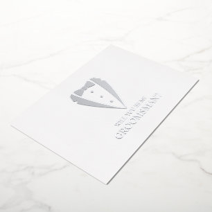 Invitación Con Relieve Metalizado Traje de Esmoquin Plateado Personalizado Propuesta