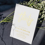Invitación Con Relieve Metalizado Treinta | Chic Foil Script Cumpleaños 30<br><div class="desc">Celebra tu día especial con esta elegante invitación de cumpleaños 30 en foil. Este diseño presenta una letra script chic "Treinta" con un diseño limpio. Puedes elegir el color de estampado de foil real (Oro,  Plata,  Rosa oro). Más diseños y suministros para fiestas están disponibles en mi tienda BaraBomDesign.</div>