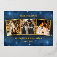 Tres Fotos Galaxy Overlay Pareja Save The Date