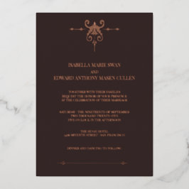 Invitación Con Relieve Metalizado Twilight Dark Bella y Edward Boda