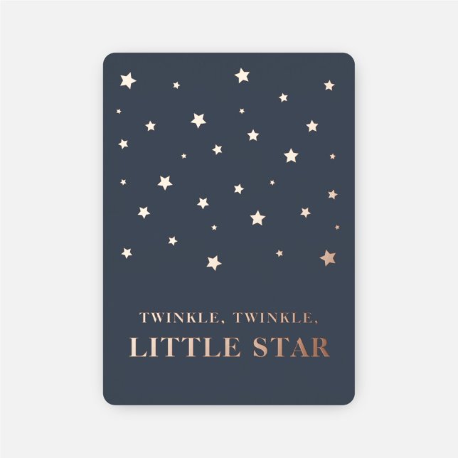 Invitación Con Relieve Metalizado Twinkle Little Star Navy Blue Boy Baby Shower (Subido por el creador)