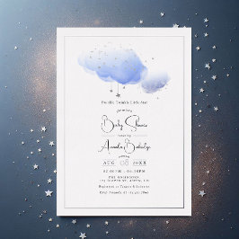 Invitación Con Relieve Metalizado Twinkle Twinkle Little Star Baby Shower