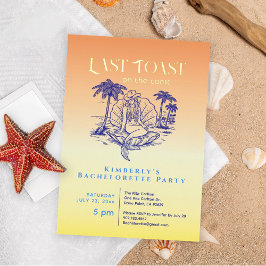 Invitación Con Relieve Metalizado Última Tosta Cowgirl Mermaid Bachelorette Party Go