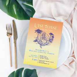 Invitación Con Relieve Metalizado Última Tosta Cowgirl Mermaid Bachelorette Party Go