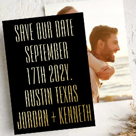 Invitación Con Relieve Metalizado Ultra Moderno 2 lados Gran Negrita Boda de foto tr