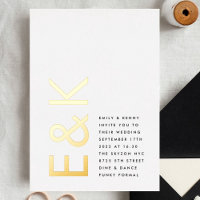 Ultra moderno Monograma Boda divertido ORO REAL