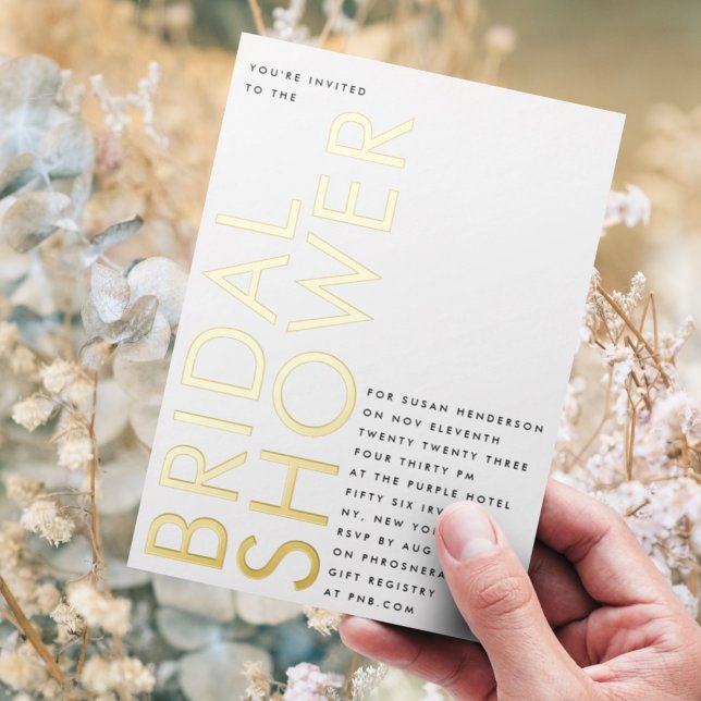 Invitación Con Relieve Metalizado Ultra negro moderno nombre personalizado ducha de  (Subido por el creador)