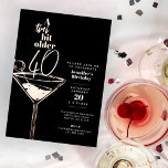 Invitación Con Relieve Metalizado Un Tini bit Olde 40th Birthday Cocktail Fiesta<br><div class="desc">Celebrar con estilo con nuestra invitación a Relieve metalizado de Fiesta de 40 Años con un poco más de Tini! Esta atractiva invitación cuenta con una moda Martini con brillantes acentos de Relieve metalizado, perfecta para marcar el tono de una sofisticada y divertida fiesta de cumpleaños. Ya sea que estés...</div>