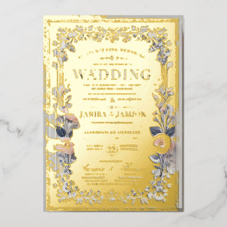 Invitación Con Relieve Metalizado Únase a nosotros para una celebración mágica del a